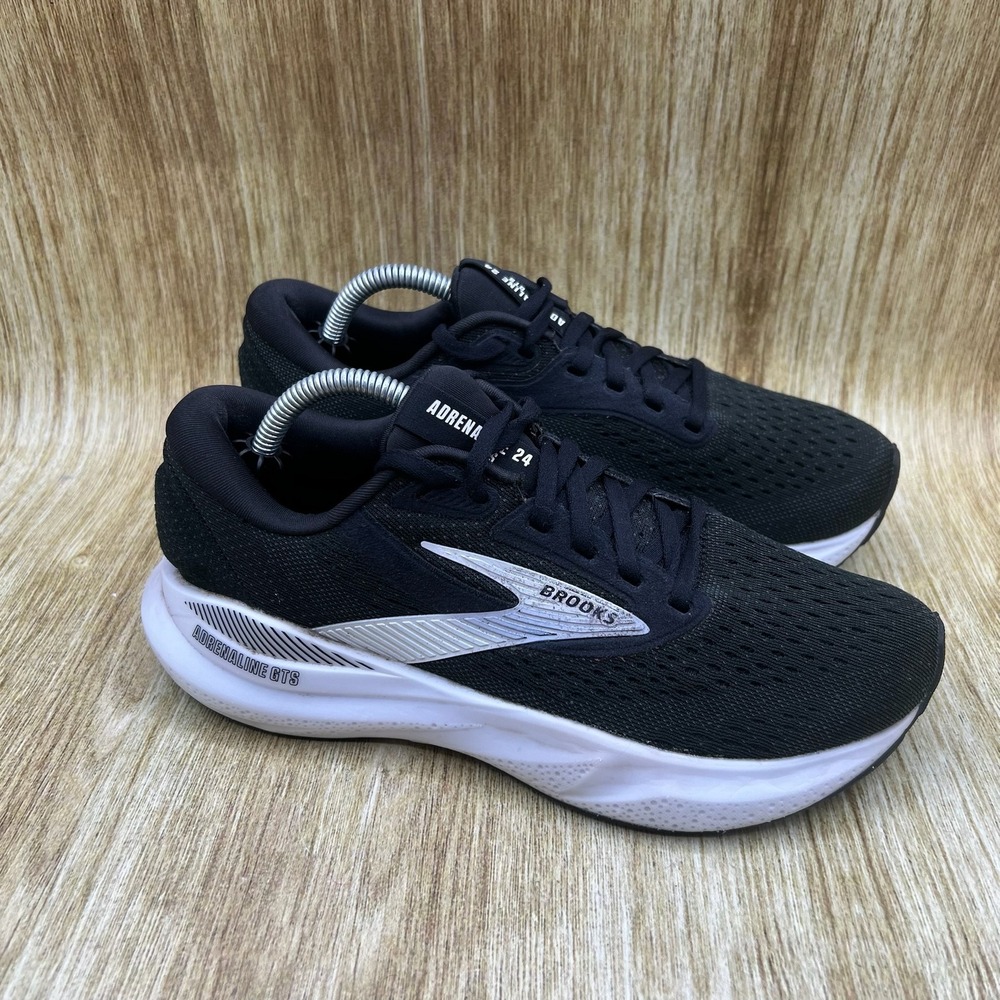 Brooks Adrenaline GTS 24 Women's Size 6.5 Black White Running Shoes 1204261B087